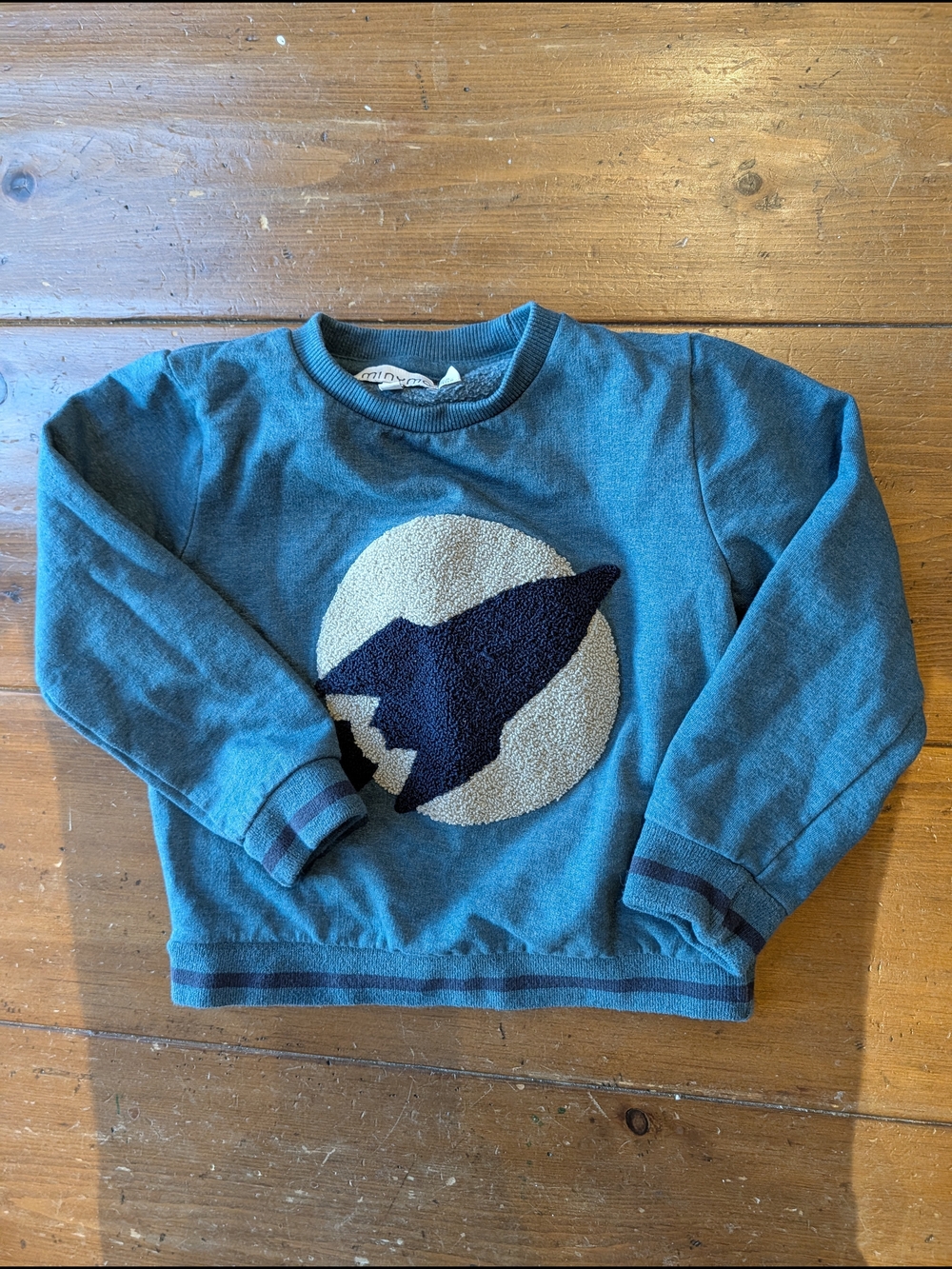 Minymo Kids Teal Blue Rocket Sweatshirt